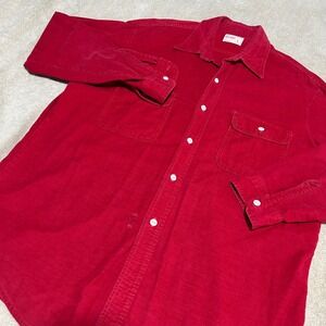 Big Mac Button Down Shirt Mens L Red  Workwear Long Sleeve Vtg JCPenney Vintage